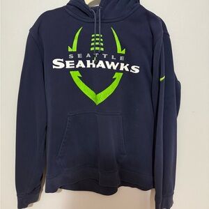 NFL Navy Hoodie with Neon Green Seahawks Logo
